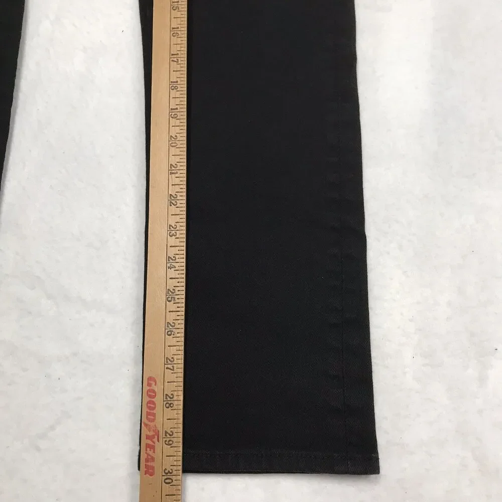UNIQLO Selvedge Black Jeans Men 32x30 (32/32 tag) Slim Fit Straight Mid Rise